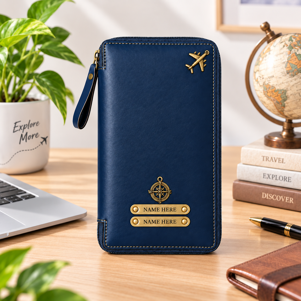 Personalized Family Passport Wallet & Multi-Card Travel Organizer