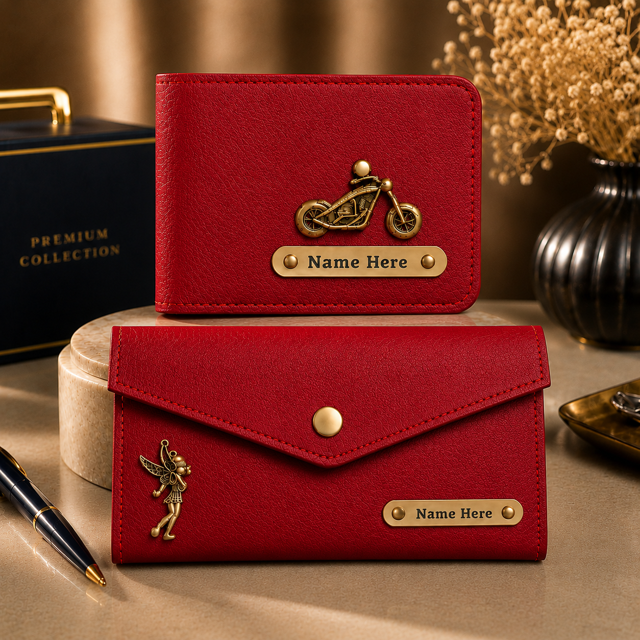Personalized Wallet & Minimal Wallet Gift Set for Couples