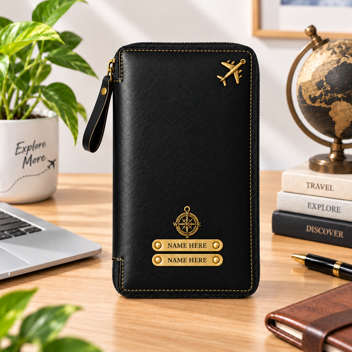 Personalized Family Passport Wallet & Multi-Card Travel Organizer