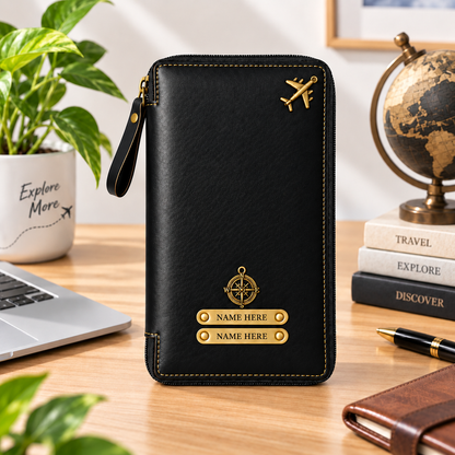 Personalized Family Passport Wallet & Multi-Card Travel Organizer