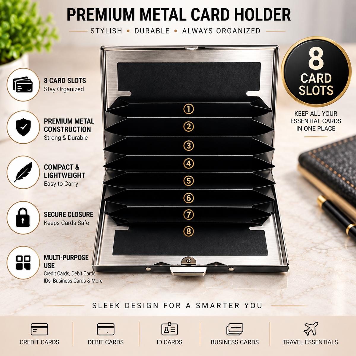Compact Metal Card Holder