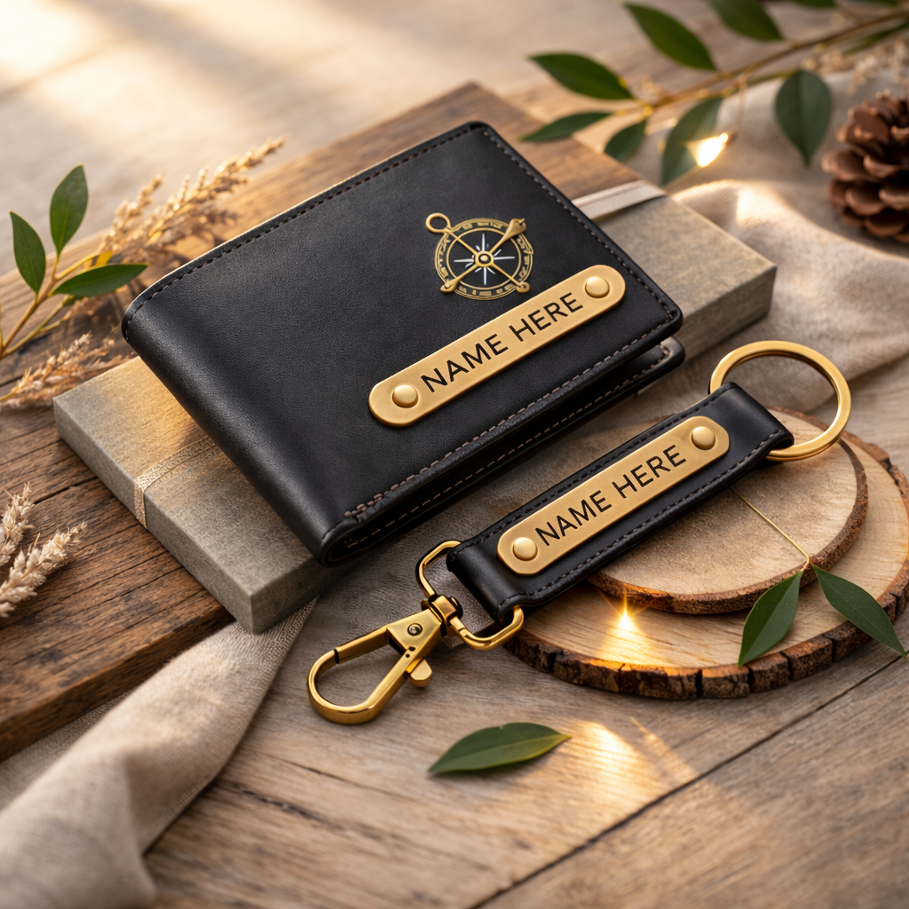 Premium Customized Wallet & Keychain Combo for Men