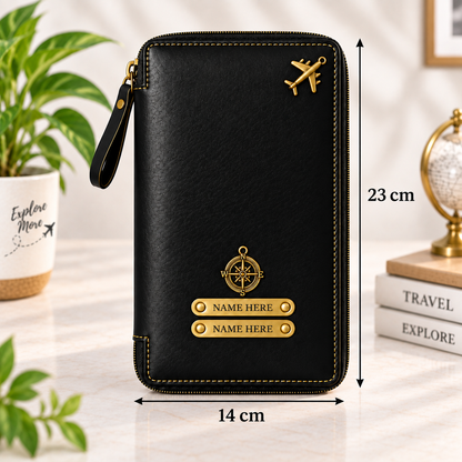 Personalized Family Passport Wallet & Multi-Card Travel Organizer