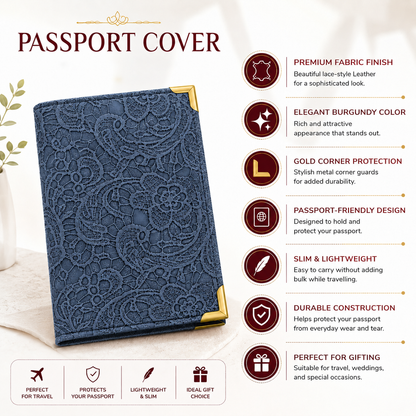 Premium Paisley Textured Passport Cover