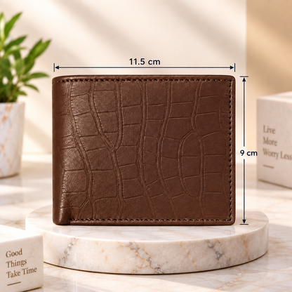 Executive Croc Textured Leather Wallet