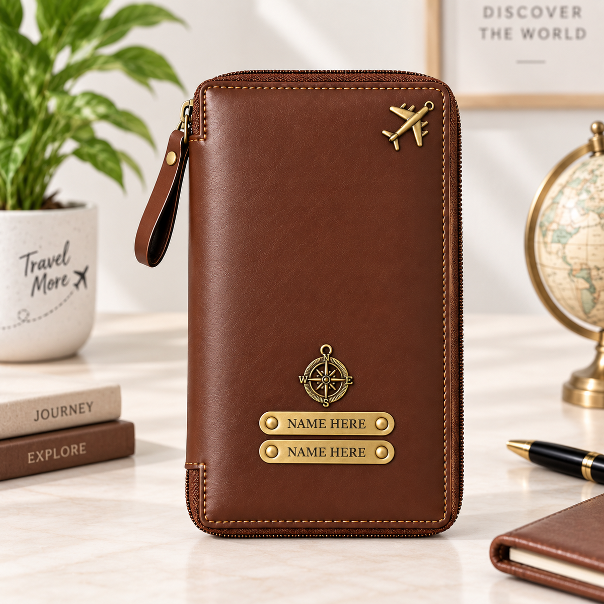 Personalized Family Passport Wallet & Multi-Card Travel Organizer