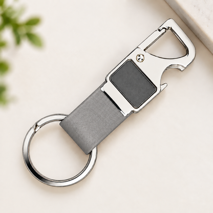Premium Leather Metal Keychain for Men