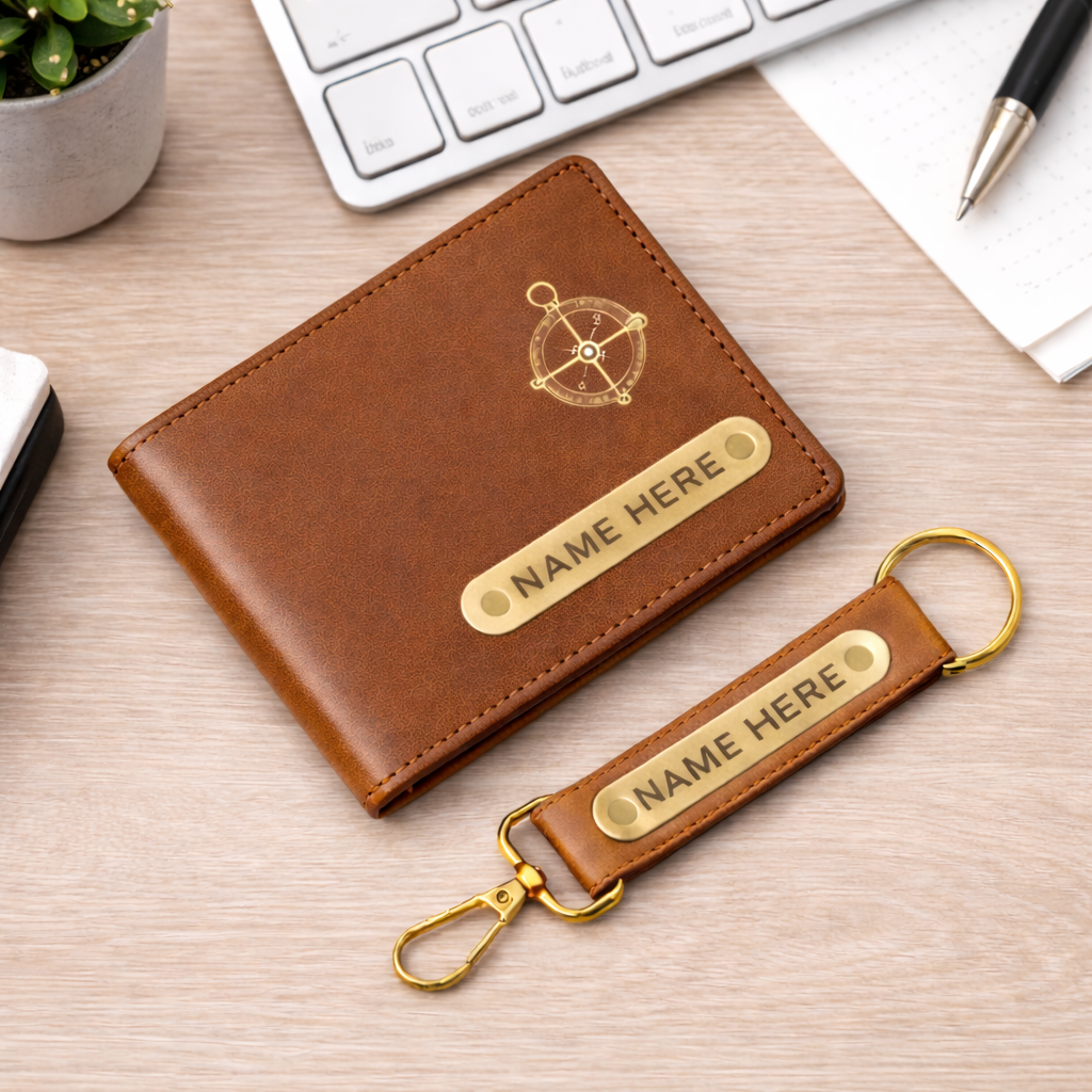 Premium Customized Wallet & Keychain Combo for Men