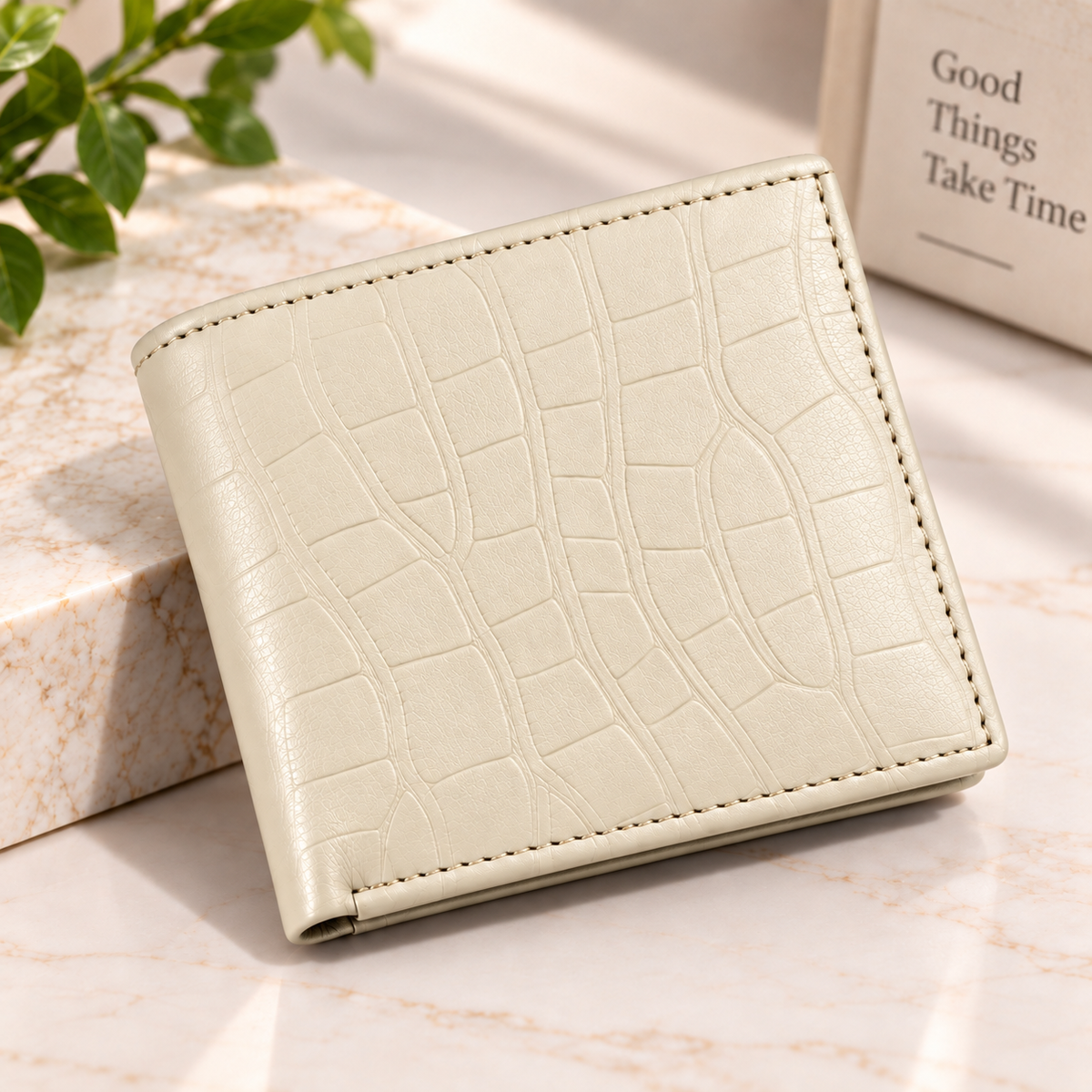 Executive Croc Textured Leather Wallet