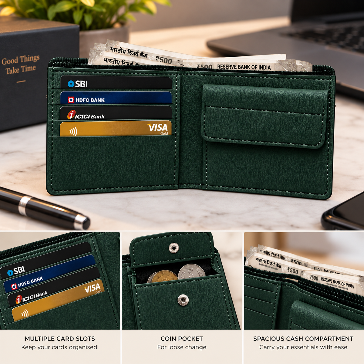 Premium Personalized Imported Wallet for Men with Custom Name & Charm