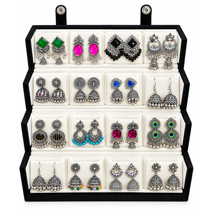 Beautiful Oxidized Jhumka Earrings Set for Women – 12 Pairs