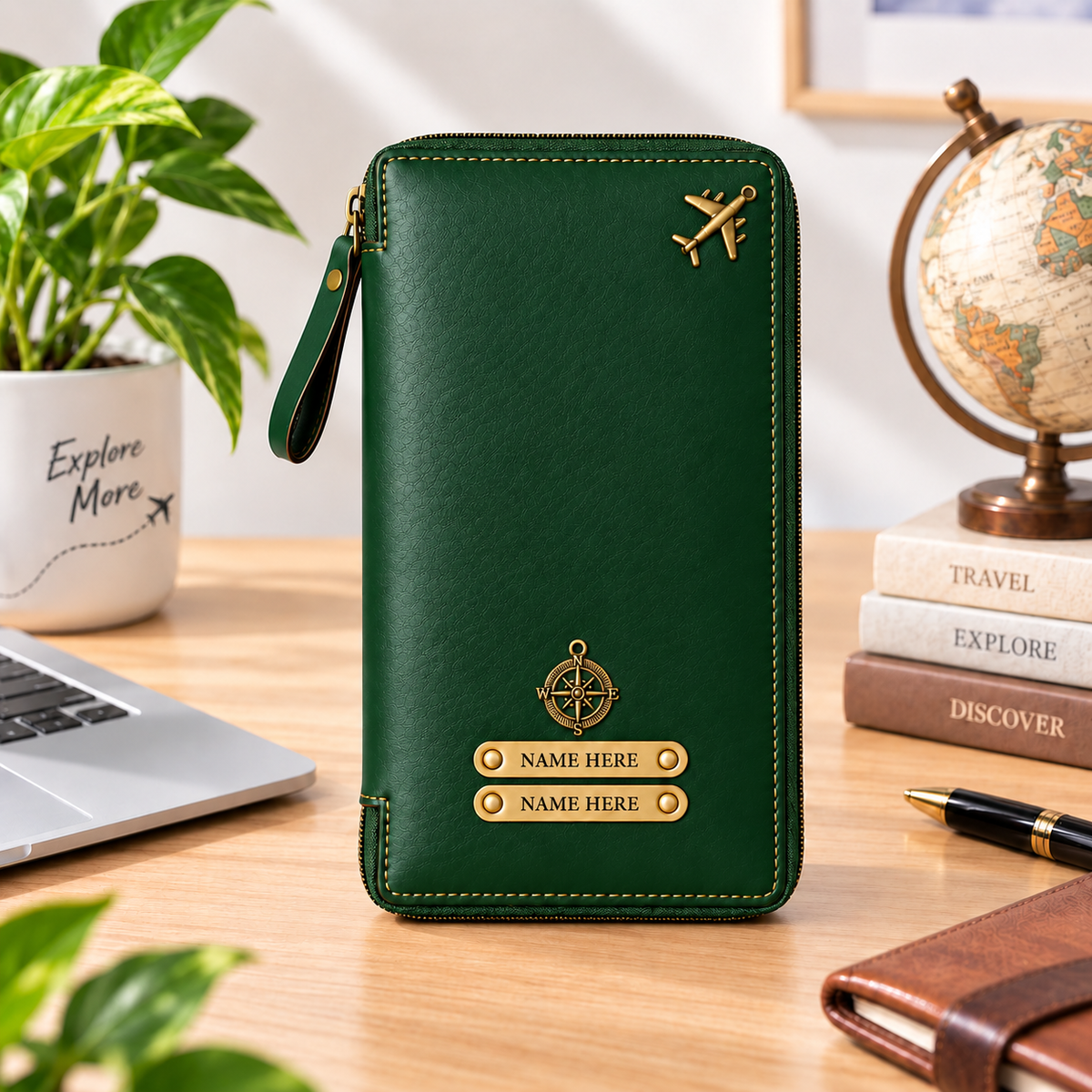 Personalized Family Passport Wallet & Multi-Card Travel Organizer