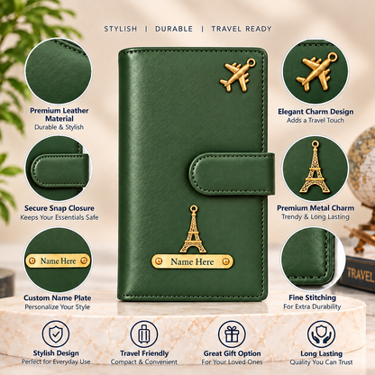 Elegant Personalized Passport Holder & Travel Document Organizer