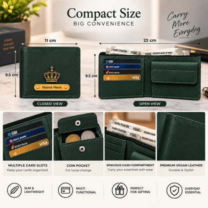 Premium Personalized Imported Wallet for Men with Custom Name & Charm