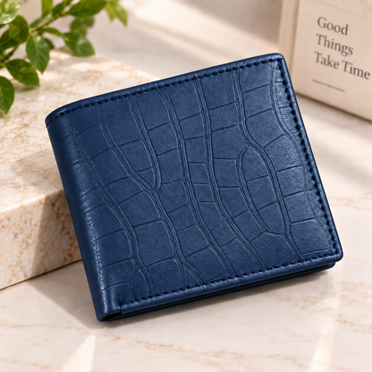 Executive Croc Textured Leather Wallet
