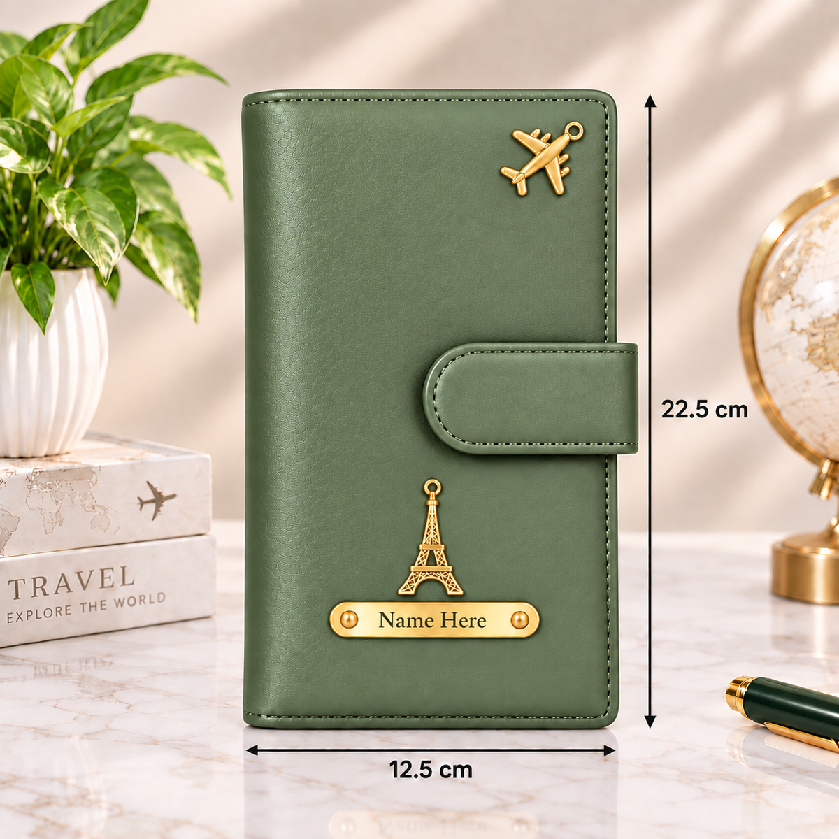 Elegant Personalized Passport Holder & Travel Document Organizer