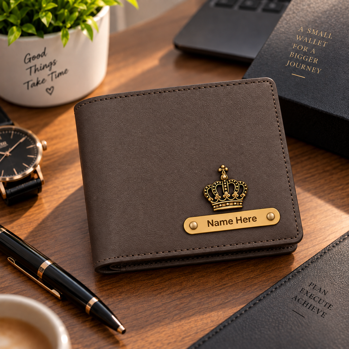Premium Personalized Imported Wallet for Men with Custom Name & Charm