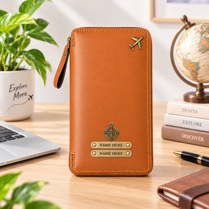 Personalized Family Passport Wallet & Multi-Card Travel Organizer