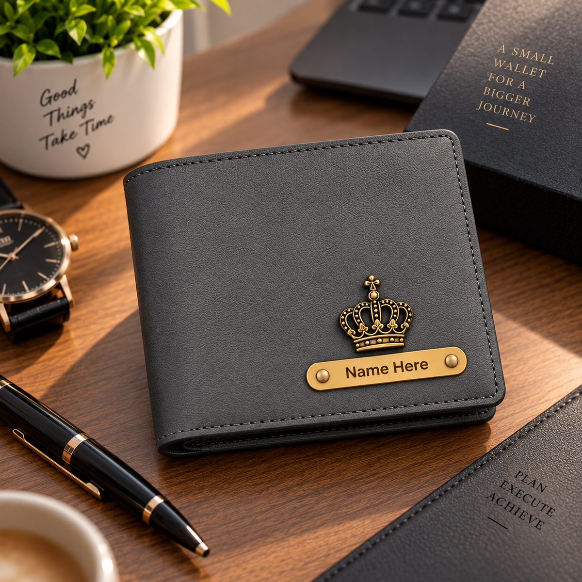 Premium Personalized Imported Wallet for Men with Custom Name & Charm