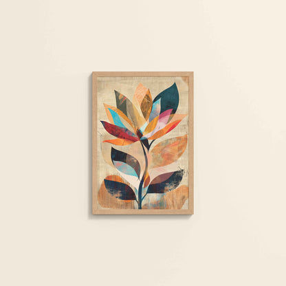 Wall View of Abstract Nature – Minimalist Boho Plant Art & Wall Decor in Natrual Color Frame