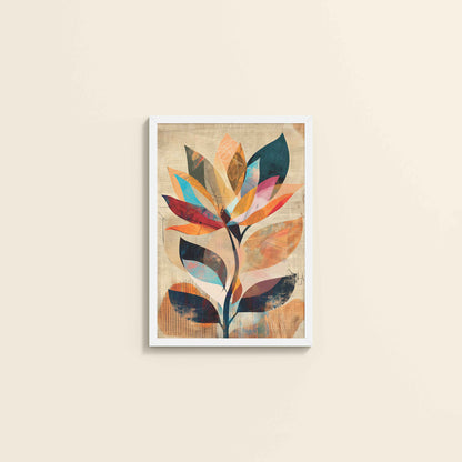 Wall View of Abstract Nature – Minimalist Boho Plant Art & Wall Decor in White Color Frame