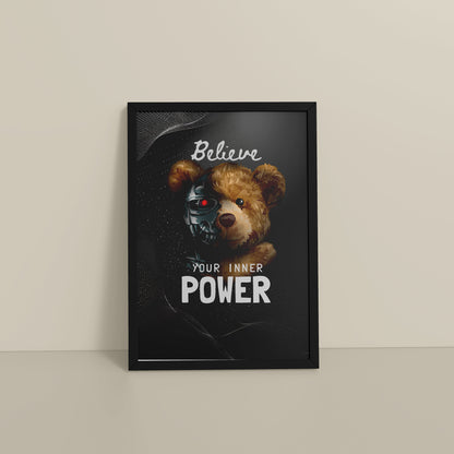 Floor View of Believe in Your Inner Power – Inspirational Quote Wall Decor in Black Color Frame