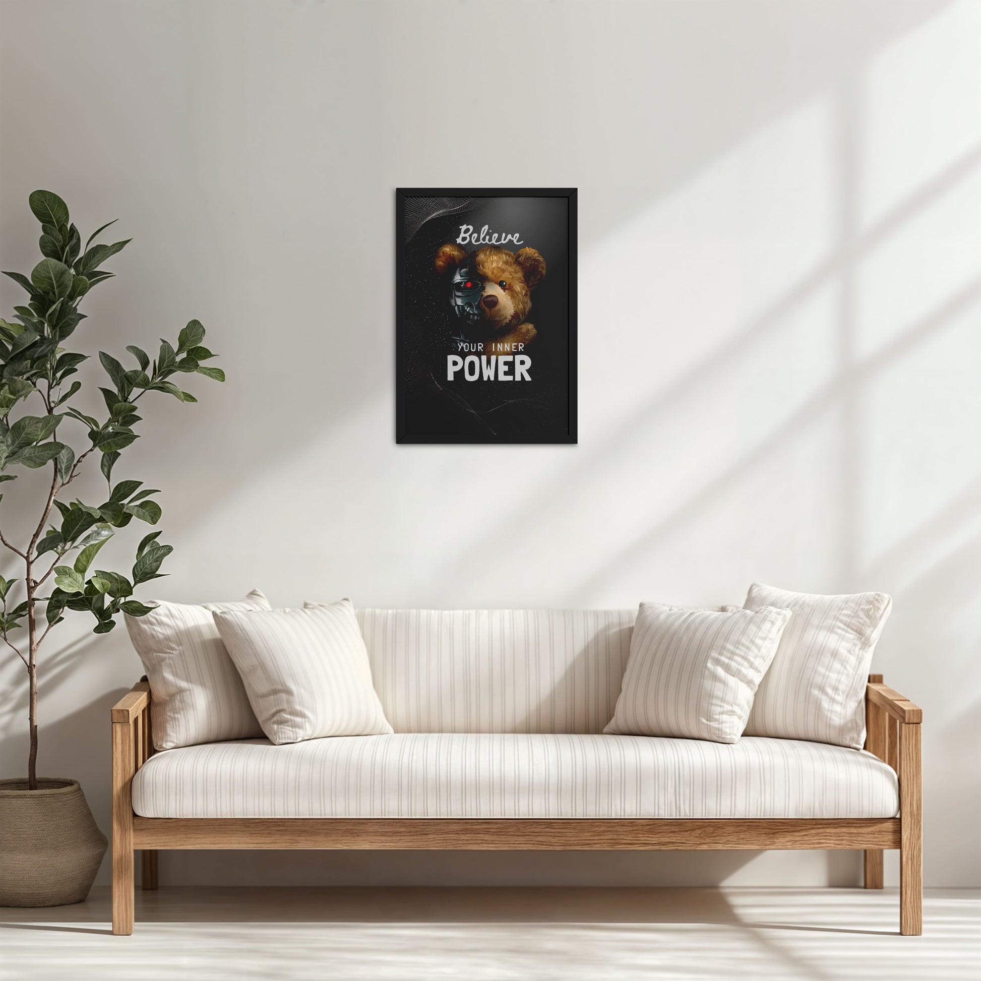 Living Room Cabinet Table Preview of Believe in Your Inner Power – Inspirational Quote Wall Decor in Black Color Frame