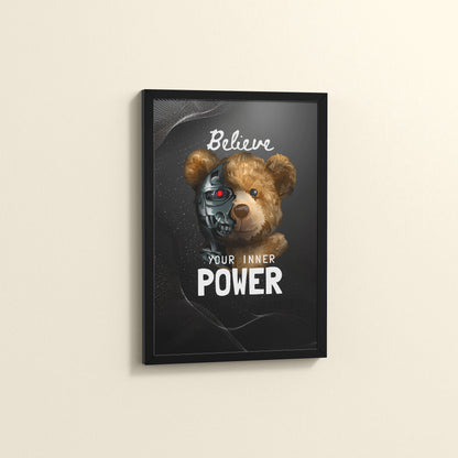 Side View of Believe in Your Inner Power – Inspirational Quote Wall Decor in Black Color Frame