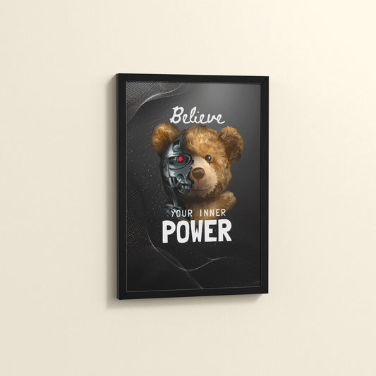 Side View of Believe in Your Inner Power – Inspirational Quote Wall Decor in Black Color Frame