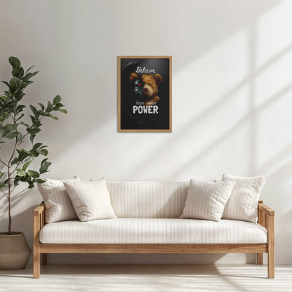 Living Room Cabinet Table Preview of Believe in Your Inner Power – Inspirational Quote Wall Decor in Natrual Color Frame