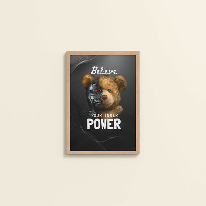 Wall View of Believe in Your Inner Power – Inspirational Quote Wall Decor in Natrual Color Frame