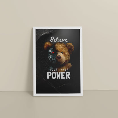 Floor View of Believe in Your Inner Power – Inspirational Quote Wall Decor in White Color Frame