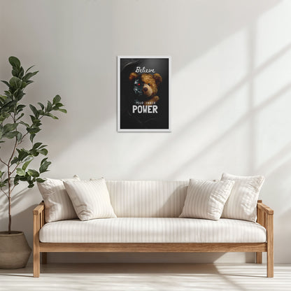 Living Room Cabinet Table Preview of Believe in Your Inner Power – Inspirational Quote Wall Decor in White Color Frame