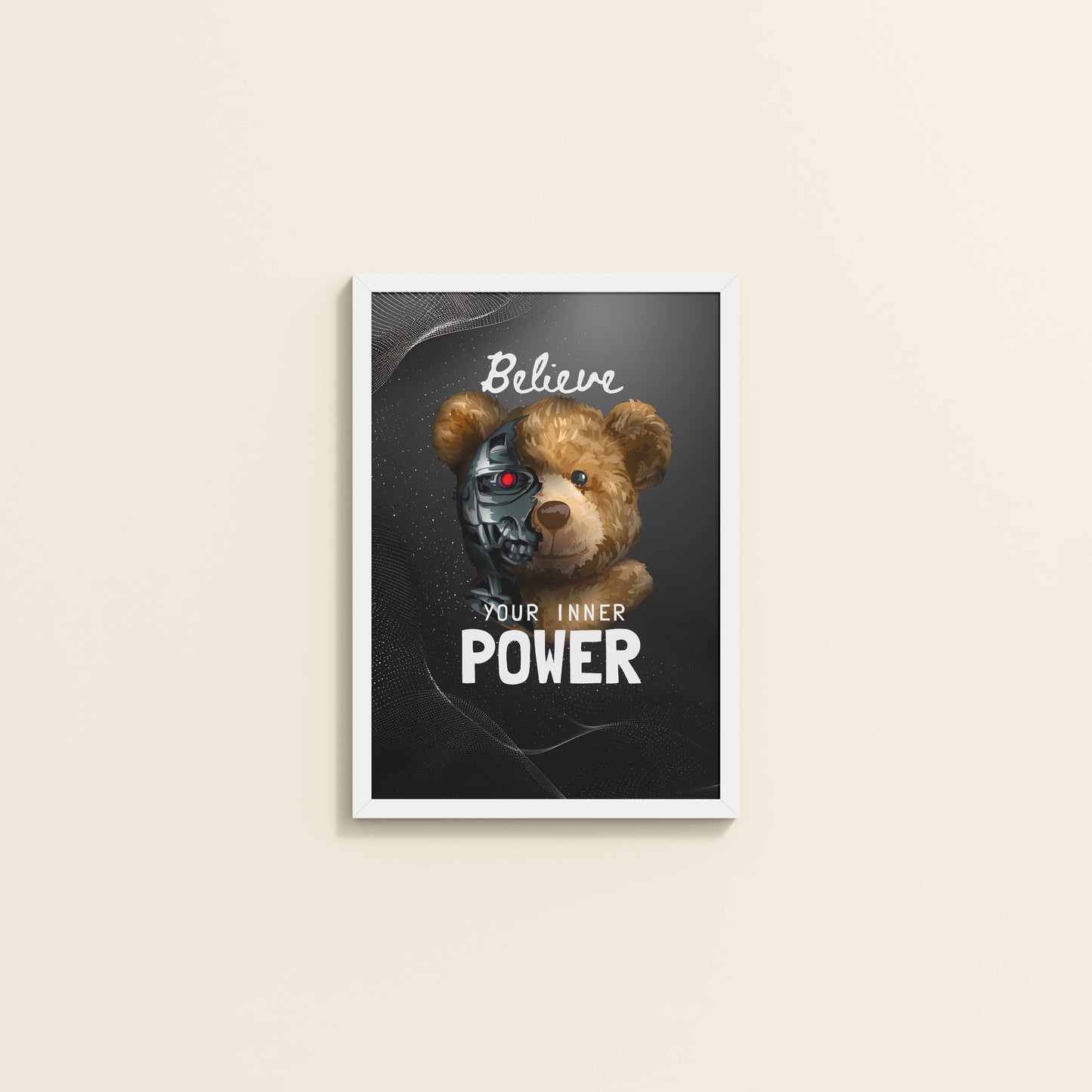 Wall View of Believe in Your Inner Power – Inspirational Quote Wall Decor in White Color Frame