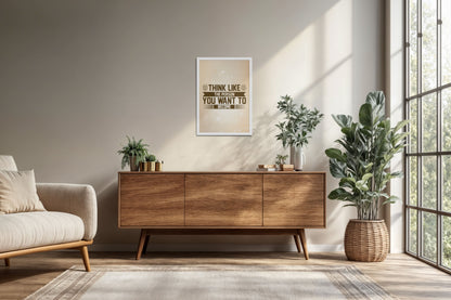 Living Room Cabinet Preview of Think Like the Person You Want to Become – Inspirational Wall Art Frame in White Color Frame