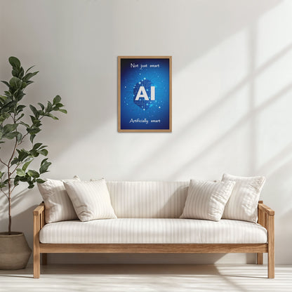 Living Room Cabinet Table Preview of Artificially Smart – AI Quote Wall Art Frame in Natrual Color Frame