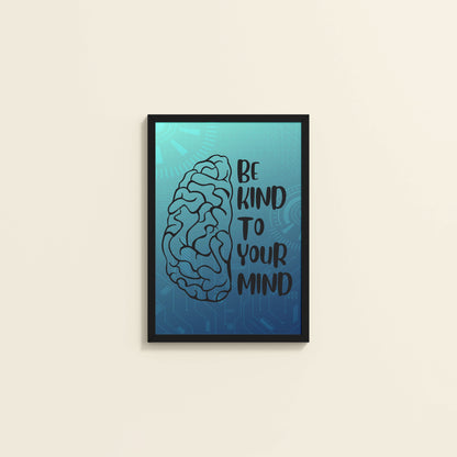 Wall View of Be Kind to Your Mind – Inspirational Wall Decor in Black Color Frame