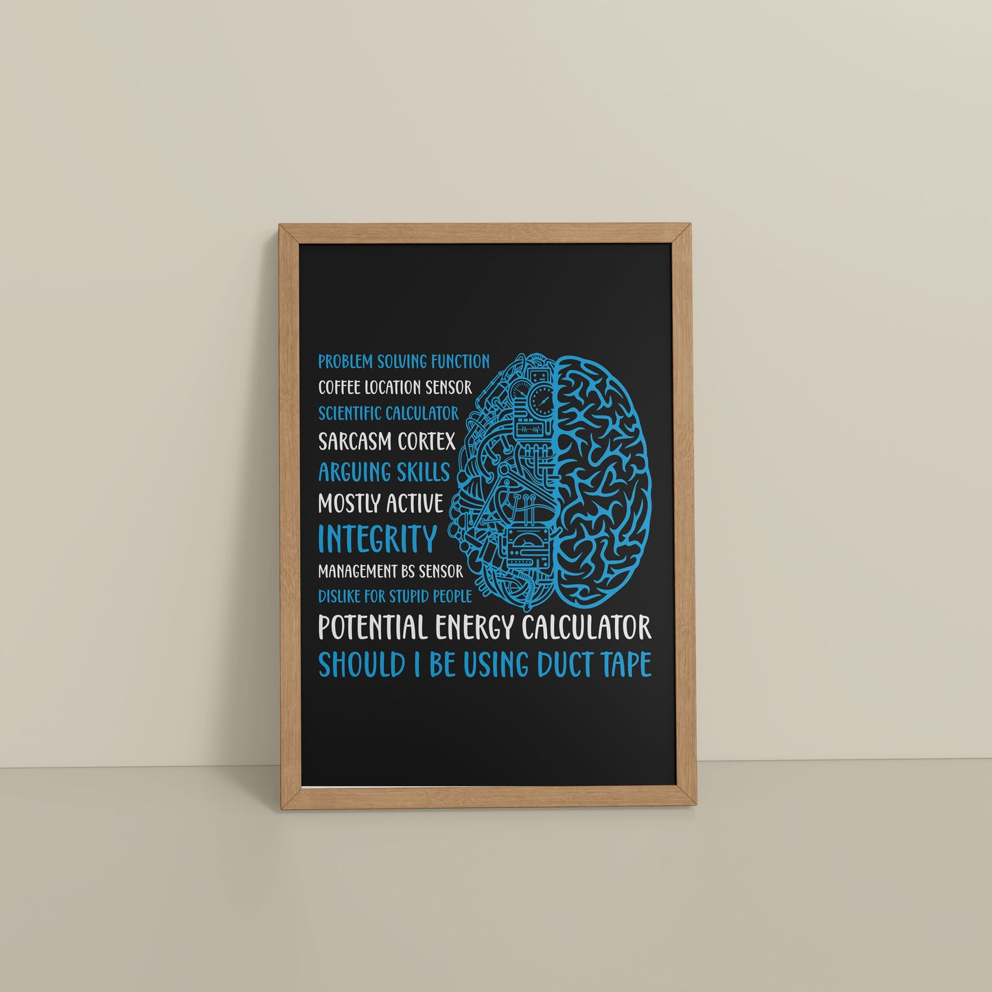 Floor View of Analytical Mind – A Peek Inside an Engineer’s Brain Frame in Natrual Color Frame