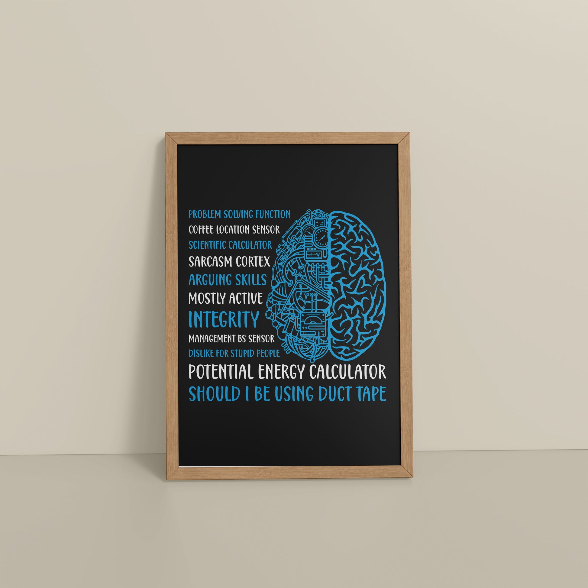 Floor View of Analytical Mind – A Peek Inside an Engineer’s Brain Frame in Natrual Color Frame