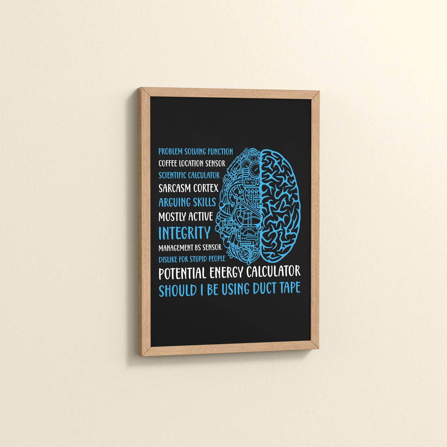 Side View of Analytical Mind – A Peek Inside an Engineer’s Brain Frame in Natrual Color Frame