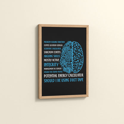 Side View of Analytical Mind – A Peek Inside an Engineer’s Brain Frame in Natrual Color Frame