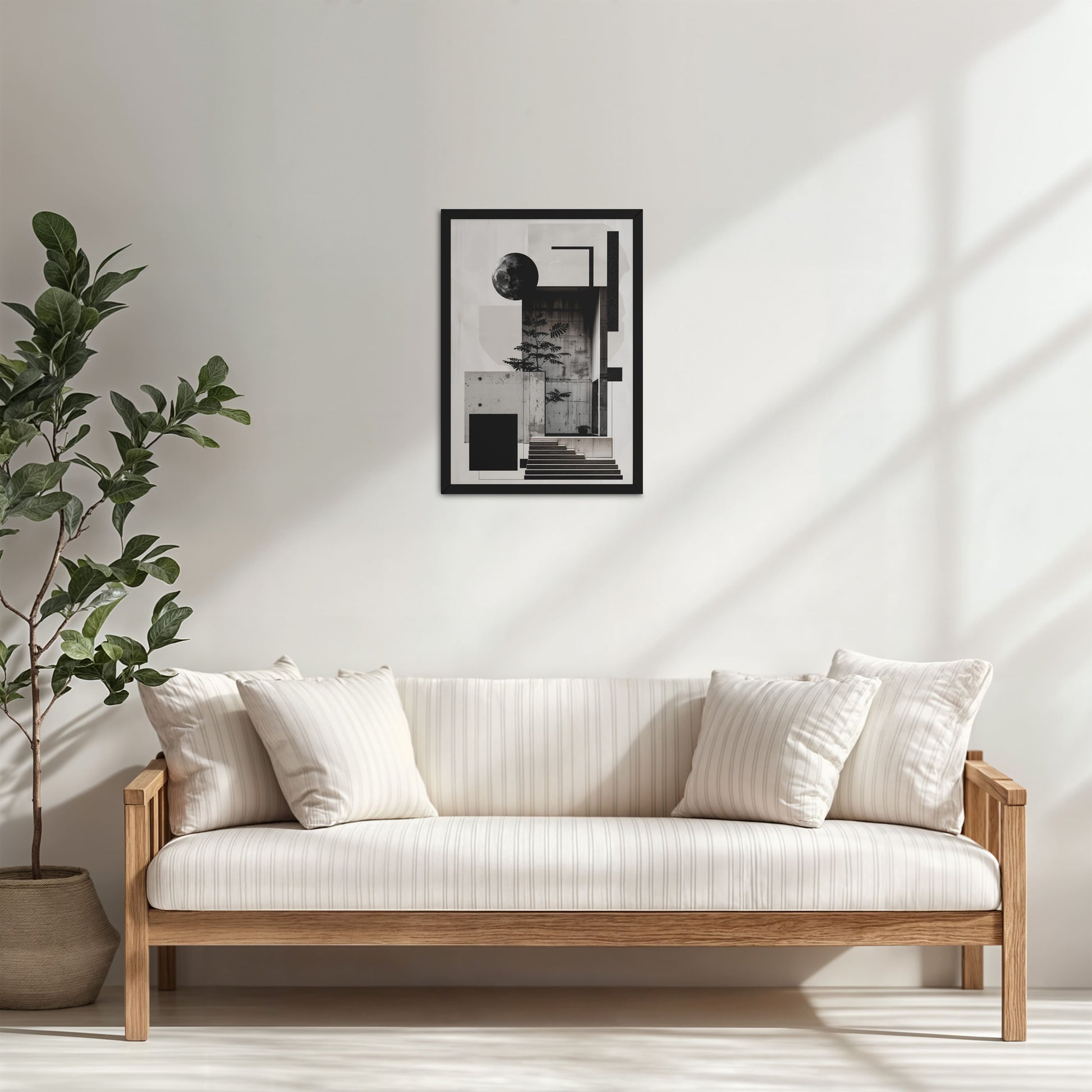 Living Room Cabinet Table Preview of Structured Beauty – Aesthetic Architecture Wall Art Frame in Black Color Frame
