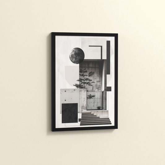 Side View of Structured Beauty – Aesthetic Architecture Wall Art Frame in Black Color Frame