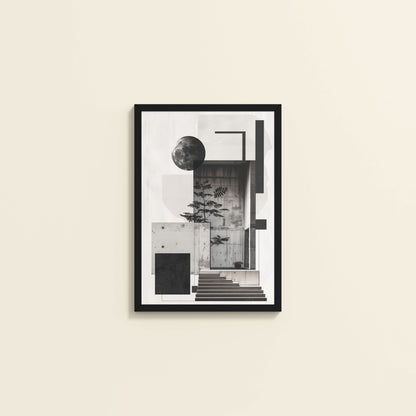 Wall View of Structured Beauty – Aesthetic Architecture Wall Art Frame in Black Color Frame