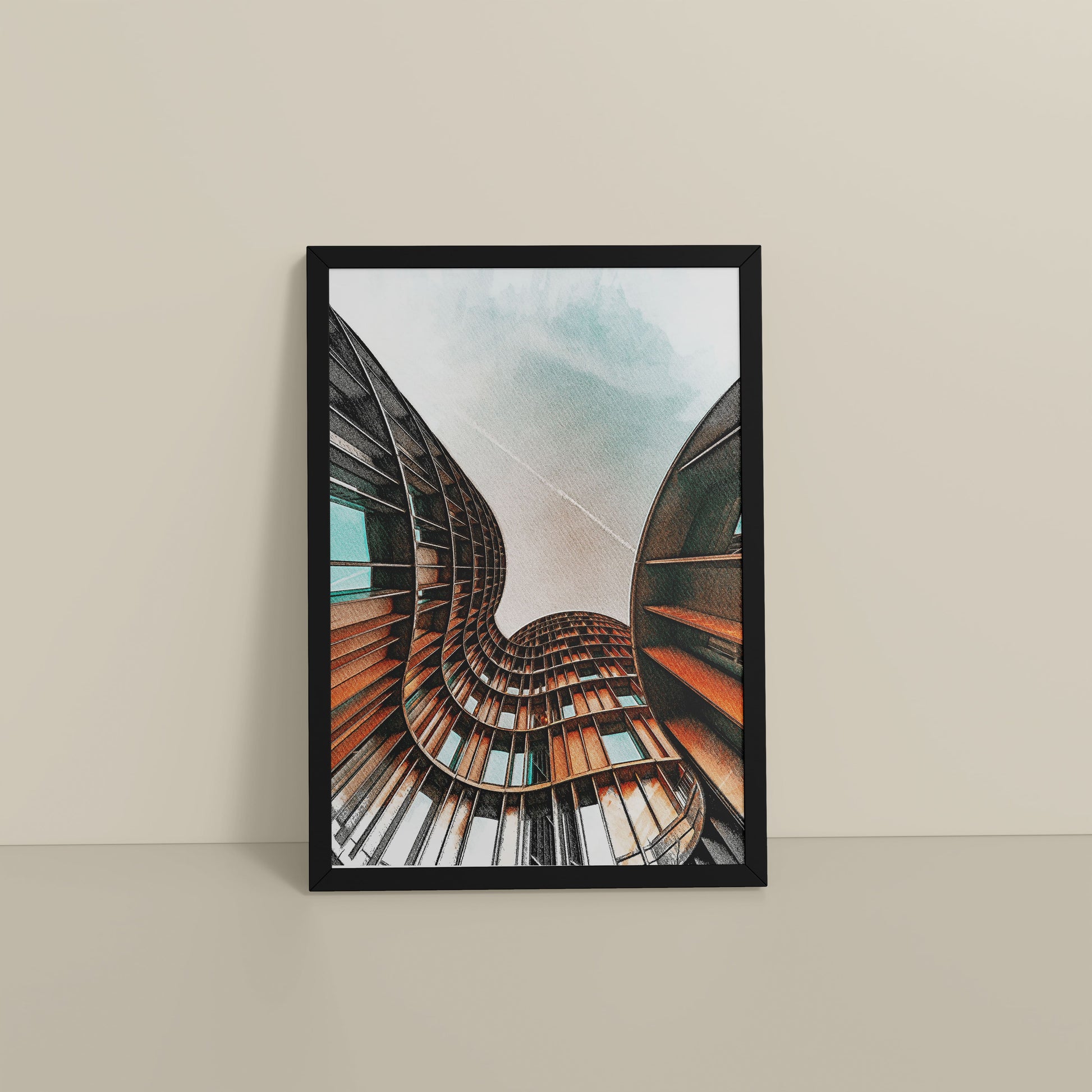 Floor View of Axel Tower Beauty – Modern Interior Architecture Frame in Black Color Frame