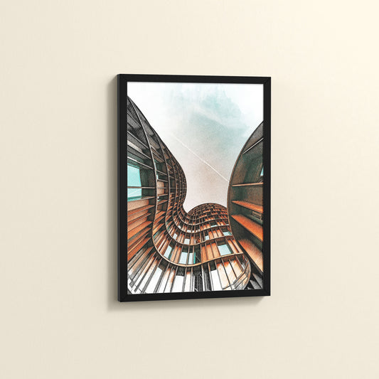 Side View of Axel Tower Beauty – Modern Interior Architecture Frame in Black Color Frame