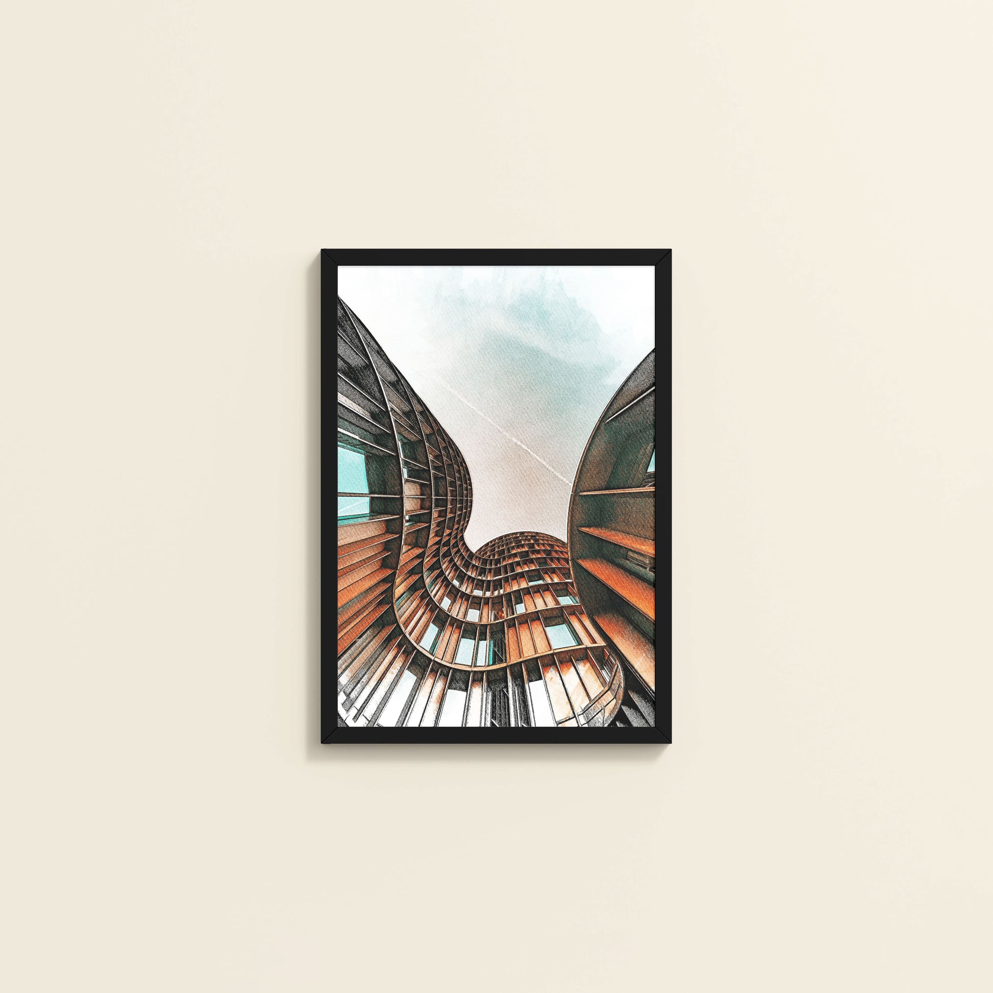 Wall View of Axel Tower Beauty – Modern Interior Architecture Frame in Black Color Frame