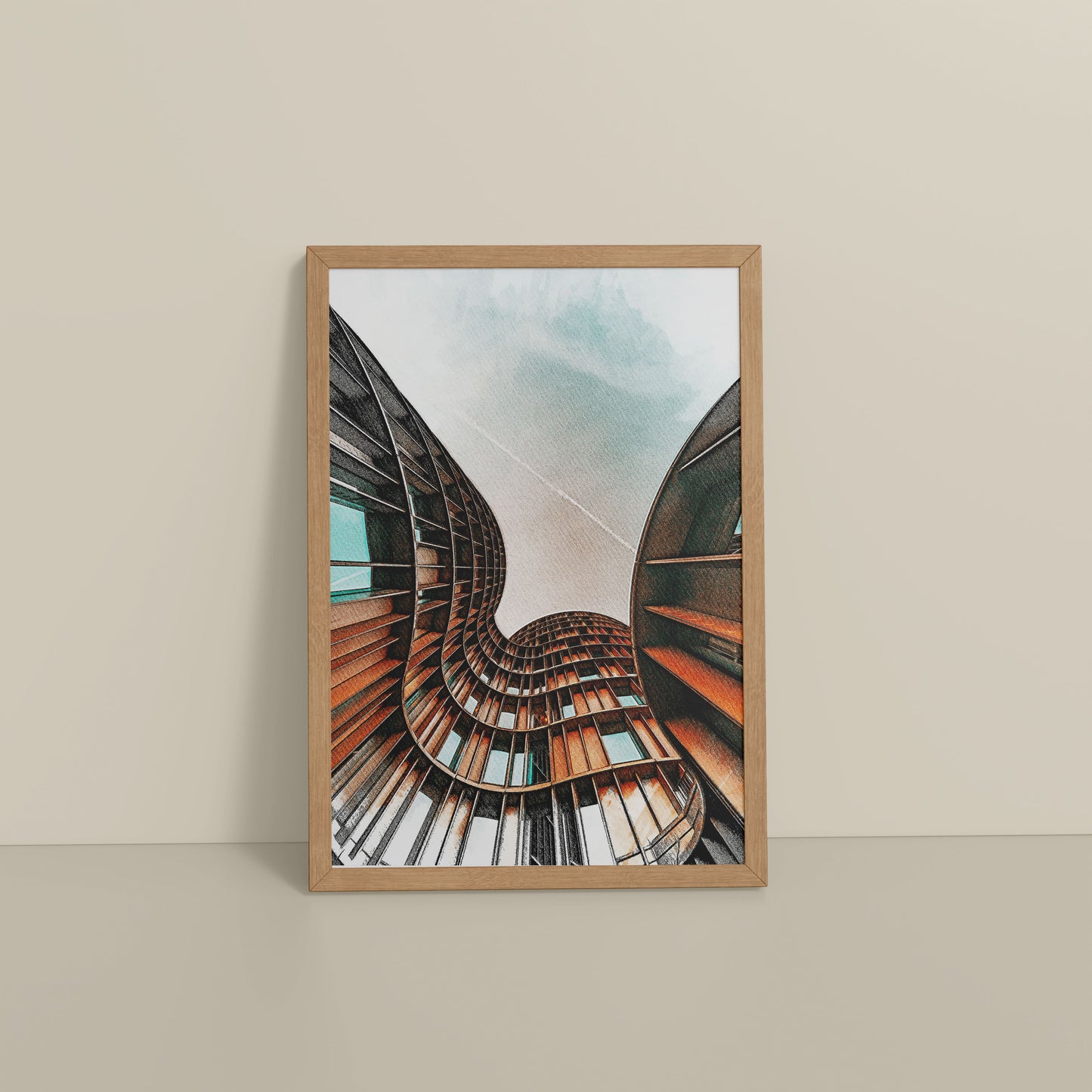 Floor View of Axel Tower Beauty – Modern Interior Architecture Frame in Natrual Color Frame