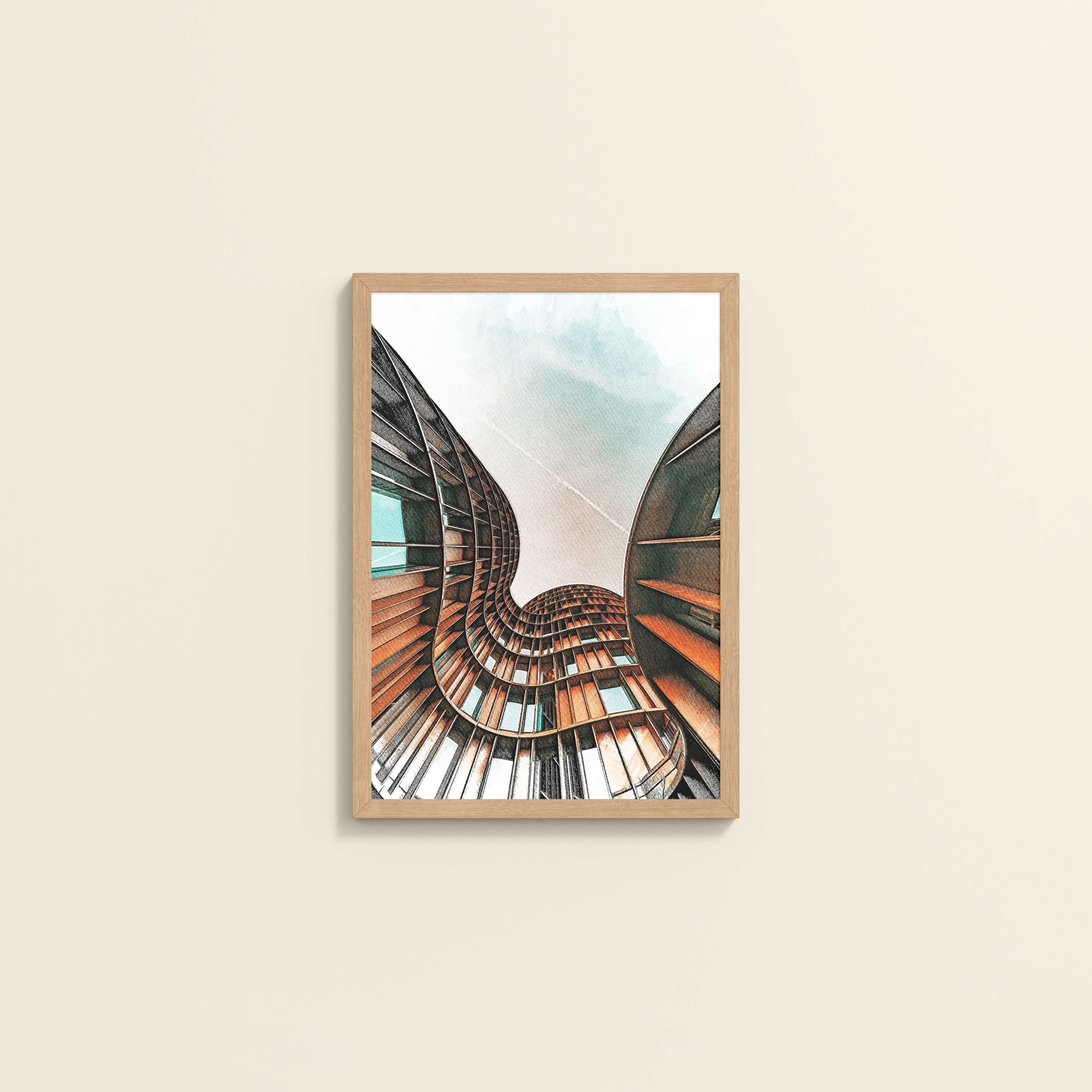 Wall View of Axel Tower Beauty – Modern Interior Architecture Frame in Natrual Color Frame