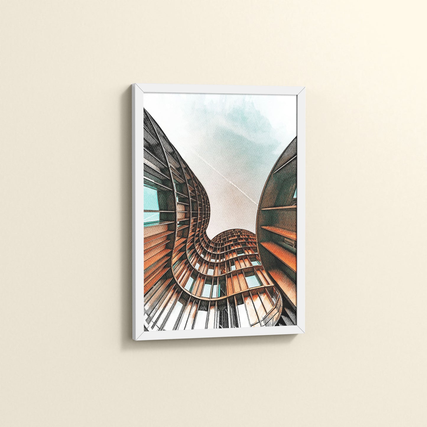 Side View of Axel Tower Beauty – Modern Interior Architecture Frame in White Color Frame
